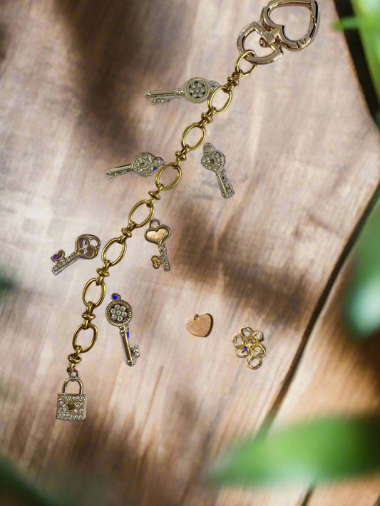 Custom Charm Keychain – Personalized Accessory (Up to 8 Charms) | Bag, Keys, Gifts