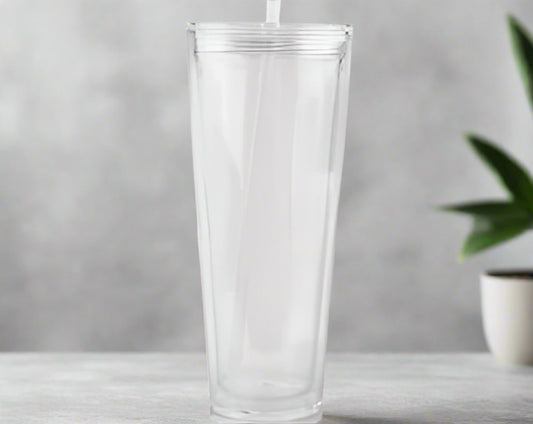 Custom 24oz Snowglobe Tumbler – Personalized Glitter Cup with Straw | Iced Coffee Tumbler